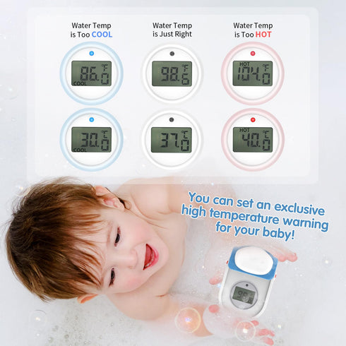 Baby Bath Thermometer for Newborn | Digital Bath Water Temperature Sensor | Infants Bathtub Thermometer with Visual Alarm | Kids Bathing Floating ...