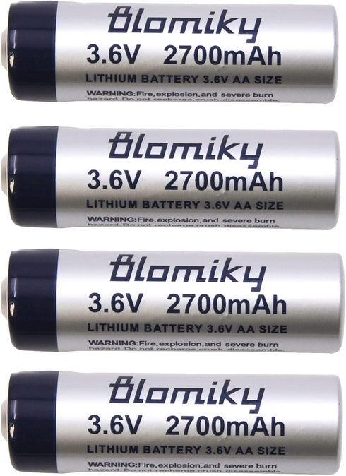 Blomiky 4 Pack 3.6V 2700mAh ER14505 Lithium AA Size Li-SOCL2 Battery for Smart Electronic Sensor Gas Water Meter 14505 4...