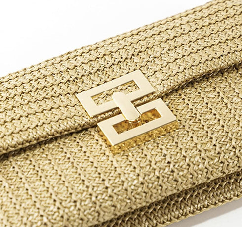 Obosoyo Summer Straw Clutch Purses for Women Boho Woven Beach Bag Envelope Wallet Flap Handbags Cell Phone Evening Purse...