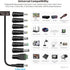 Tonton 12V 1A 10ft AC/DC Long Power Supply Adapter Cord 12W Wall Charger AC 100V-240V to DC 12 Volt with 8 Tips for LED Strip Light, CCTV Camera, ...