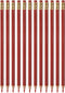 Manaloom Grading Checking Erasable Pencils, Pre-Sharpened #2 HB Red Pencils, With Eraser Tops - 12-Pack...