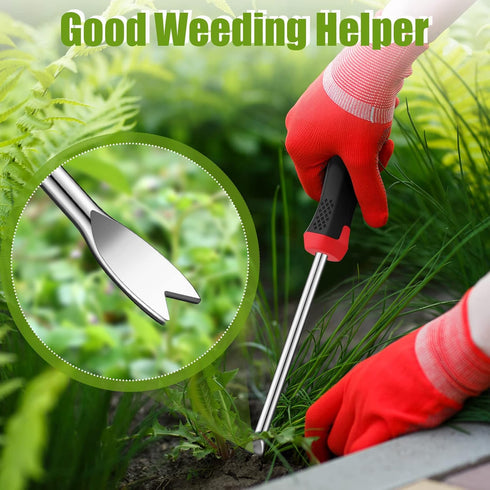CHENGU 2 Pack Hand Weeder Tool Gardening Weeder Tool Dandelion Weed Puller Tool with Ergonomic Handle Weeder Tool for Garden Lawn Yard Farmland Pl...