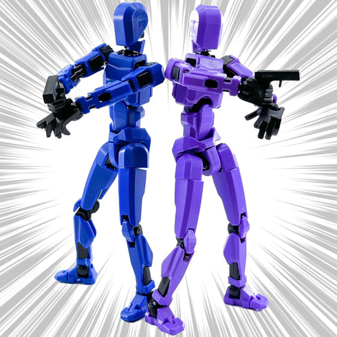 2 Packs(Assembly Completed) T13 Action Figure, 3D Printed Multi-Jointed Lucky 13 Action Figure, 13 Action Figure Dummy, Full Body Mechanical Doll ...
