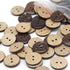 100pcs 20mm(0.787inch) Brown Natural Coconut Shell Buttons, 2 Holes Eco-friendly Wooden Buttons for Sewing, Children Handmade Scrapbooking, Baby C...