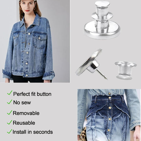 YouOKLight Button pins for jeans, jean buttons pins for loose jeans, revamp your jeans with ease! No sew instantly adjust and secure loose jeans, ...