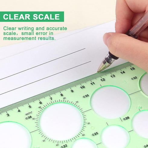 Tamaki Circle Template Measuring Geometry Ruler Geometric Drawings Stencils Rulers Scale Drafting Digital Drawing Set for Office and School Buildi...