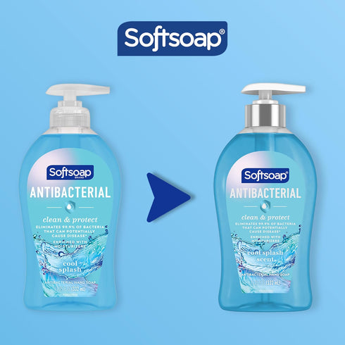 Softsoap Clean & Protect Antibacterial Liquid Hand Soap, Cool Splash Hand Soap, 11.25 Ounce, 6 Pack...