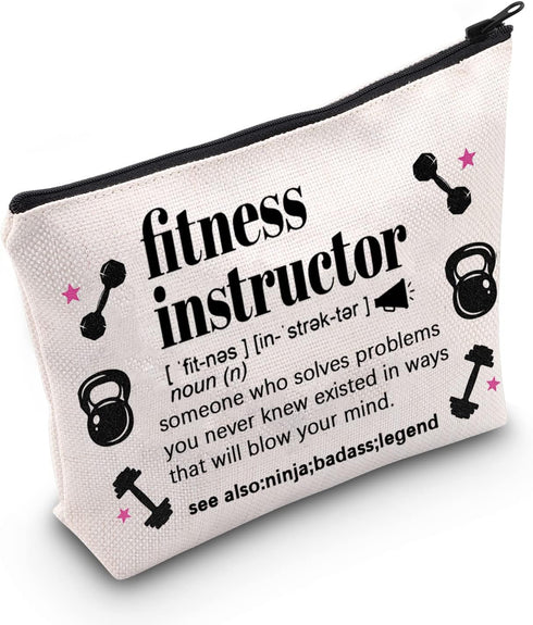 TSOTMO Fitness Instructor Gift Fitness Workout Zipper Makeup Toiletry Bags For Fitness Coach Bodybuilder Gift Fitness Lovers Gift Fitness Trainer ...