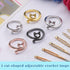 FOUSNOW 5 Pcs Crochet Ring, Adjustable Knitting Tension Rings, Finger Loop, Cat Yarn Guide Knitting Thimble, Faster Knitting Crochet Accessories f...