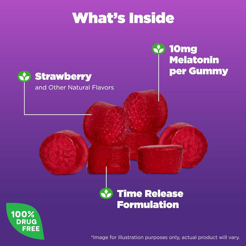 Natrol Time Release Melatonin 3 mg, Dietary Supplement for Restful Sleep, Sleep Gummies for Adults, 65 Strawberry-Flavored Melatonin Gummies, 65 D...