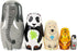 Bgraamiens Nesting Dolls Russian Matryoshka Wood Stacking Dolls for Kids Handmade Toys (Animals)...
