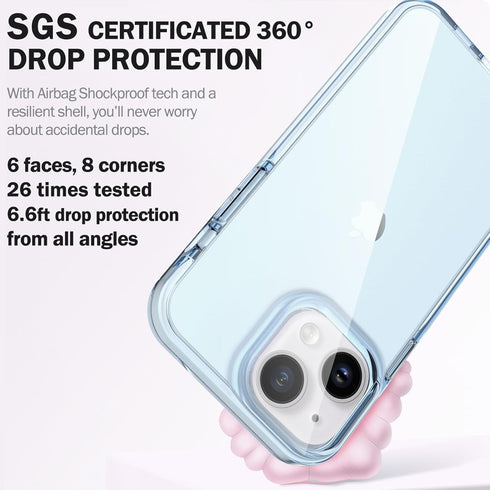 ArtsEvo Designed for iPhone 14 Case and iPhone 13 Case, 6.6ft Drop Protection, Full Body Screen Camera Protective Phone Case, Light Blue......