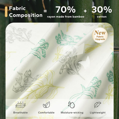 Bamboo Sleep Sack, 0.5 TOG Baby Wearable Blanket Sleep Sack 6-12 Months for Spring and Summer, Plant...