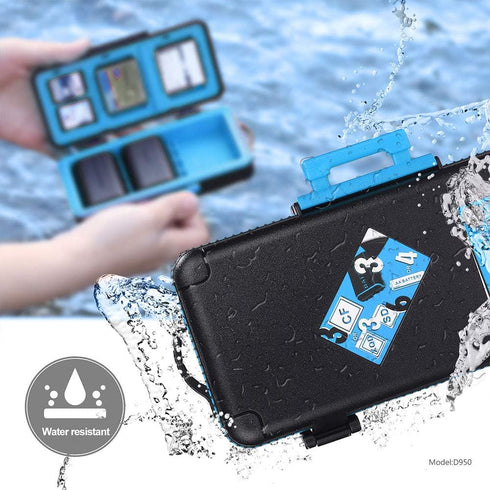 LENSGO Camera Battery Memory Card Case, Memory Card Hard Protector Case Water-Resistant Anti-Shock Storage Box for 3 Camera Batteries 3 XQD or 3 C...