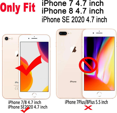 Qokey Compatible with iPhone SE Case 2022/2020,for iPhone 7/8 Cases 4.7 inch Flower Cute Fashion Design for Women Girls 360 Degree Rotating Ring K...