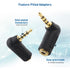 Cable Matters 2-Pack TRRS Right Angle 3.5mm Adapter in Black (3.5mm Right Angle Adapter, 90 Degree 3.5mm Adapter, 90 Degree Audio Adapter)......