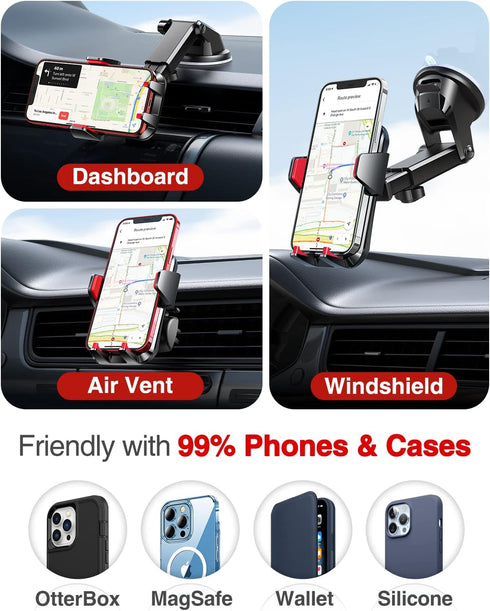 VANMASS ?2023 Strongest & Military-Grade? Car Phone Mount ?Patent & Safety? Ultimate Cell Phone Holder Best Handsfree Stand for Dash Windshield Ve...