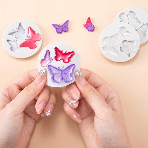 1PCS Mini Butterfly Silicone Molds, Cute Fondant Cake Baking Chocolate Candy Cupcake Topper Desserts Decoration Polymer Clay DIY Crafts for Women ...