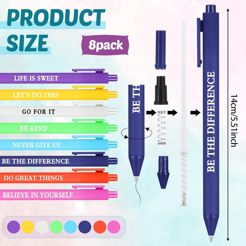 Funny Word Pens Set Inspirational Pens Congrats Grad Motivational Pens, Spoof Fun Ballpoint Pen Set, Novelty Negative Positive Pens Funny Coworker...