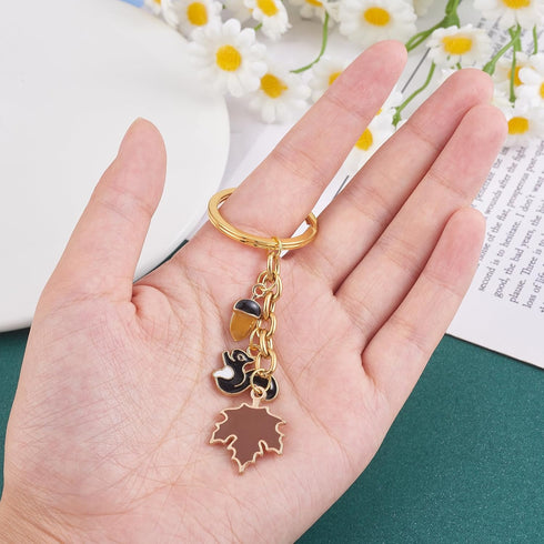 64Pcs Fall Thanksgiving Pumpkin Charms Pendants Maple Leaf Acorn Charms Alloy Enamel Charms Autumn Charms for Jewelry Bracelets Necklace Making DI...
