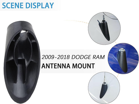 Anina Antenna Base Adapter Mount for Dodge Ram 1500 2500 3500 4500 5500 2009-2018 Antenna Ornament Car Radio Antenna Grommet Topper Bezel 5064395A...