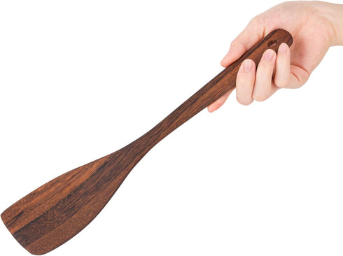 Wooden Spatulas - Eco-Friendly, Durable & Ergonomic Kitchen Utensils - Non-Scratch Cooking Tools for Stirring, Flipping & Serving - Set of 2 (12.8...