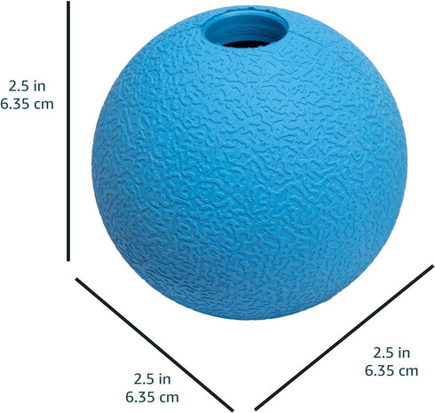 Amazon Basics Rubber Fetch Toy Dog Balls 2.5 Inch 3 Pack, Blue, Orange...