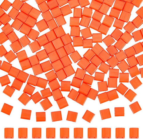 SUNNYCLUE 1 Box 240Pcs Tila Beads 5x5mm Red Japanese Seed Beads Square Glass Beads 2 Hole Beads Bulk Two Hole Bead Full Size Loose Spacer Beads fo...