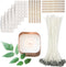 260 Pack Starter Kit for Candle Making – 130PCS 8 Inch Cotton Candle Wicks with Metal Tabs 120PCS Wicks Stickers 10PCS Wood Candle Wick Holders fo...