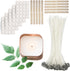 260 Pack Starter Kit for Candle Making – 130PCS 8 Inch Cotton Candle Wicks with Metal Tabs 120PCS Wicks Stickers 10PCS Wood Candle Wick Holders fo...