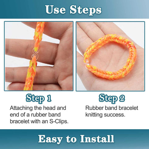 S Clips Rubber Band Clips 1000 Pieces Loom Rubber Band Clips Plastic Band Clips Connectors Refills Bracelet Kit Clip for Loom Bracelets DIY Making...