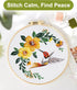 Santune 3 Sets Embroidery kit for Beginners Adults,Stamped Hummingbird Patterns,Cross Stitch Kits Including Clear Instructions,Video Tutorials,Hoo...