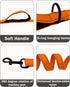 6FT Orange Strong Dog Leash with 2 Padded Handles, Traffic Handle Extra Control, Double-Sided Reflective Walking Lead for Small Medium and Large D...