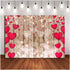 Red Love Heart Valentine's Day Vintage Rustic Wood Theme Photography Backdrops 7x5ft Mother's Day Wedding Bridal Shower Wedding Anniversary Party ...