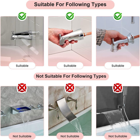 Bath Helper - Bath Tub Faucet Extender - Guides Water Directly from Faucet to Baby Bath Tub Without Excessive Water Waste and Splashing (Pink)...