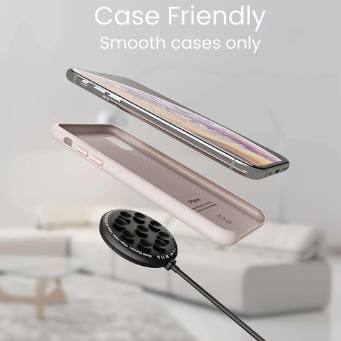 Techsmarter 15W Wireless Charger Pad with Suction Cups. Compatible with iPhone 14, 13, 12, 11, XS, X, XR, Samsung S23, S22, S21, S20, S10, S9, Not...