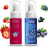 Fluoride Free Foam Kids Toothpaste - ELOTAME Natural Teeth Clean and Whitening Toothpaste with Strawberry and Blueberry Mint Flavor, Organic Trave...