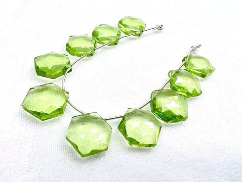 1 Strand Peridot Quartz 10 Pcs Beads Size 14x14mm Hexagon Shape Cut Faceted Beads for Jewellery Making, Beading & Craft Supplies KCRAFTS-RK_k53...