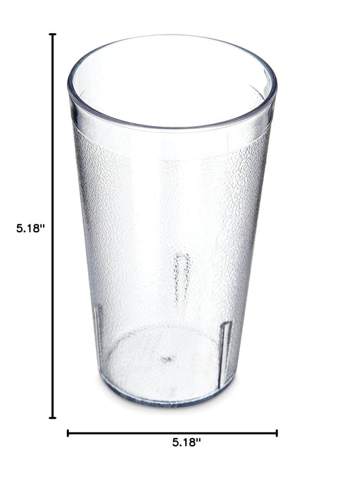 Carlisle FoodService Products Stackable Tumbler with Pebbled Exterior for Restaurants, Cafeterias, And Fast Food, Plastic, 12 Ounces, Clear, (Pack...
