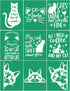 Silk Screen Stencils Self Adhesive Stencils Reusable Chalk Mesh Transfer Cat Mama Coffee Sign Cute Cat Stencils for Painting on Wood DIY T-Shirt P...