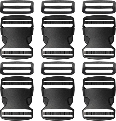 Plastic Buckle - Double Adjustable Quick Side Release Replacement Clip for Webbing Strap...
