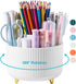 Desk Pencil Pen Holder, 5 Slots 360 Degree Rotating Desk Pen Organizers for Desk Desktop Storage Stationery Supplies Cup Pot for Office School Hom...