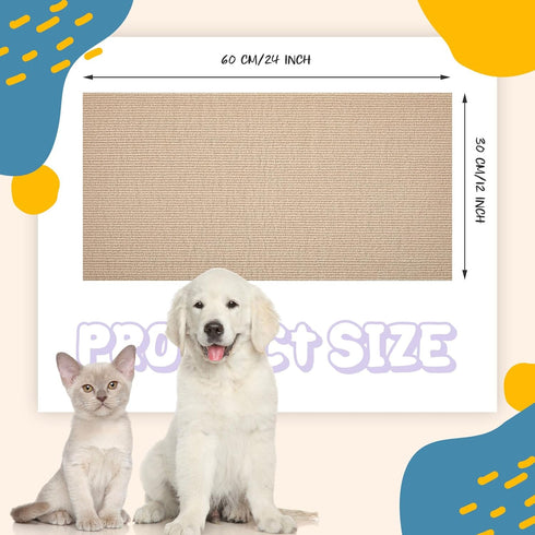 3 Pcs Cat Scratch Mat 11.8 x 23.6 Inches Cat Scratching Post Carpet Cover Adhesive Replacement Cat Scratch Pad Wall Cat Scratcher Cat Carpet Prote...