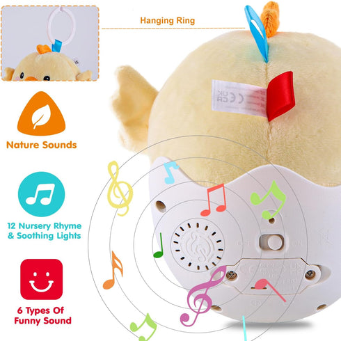 Baby Toys 0-6-12 Months, Plush Chick Musical Toys, Cute Stuffed Animal Infant Toys with Light & Sounds, Roly-poly Sensory Toy Birthday Gift for Ne...
