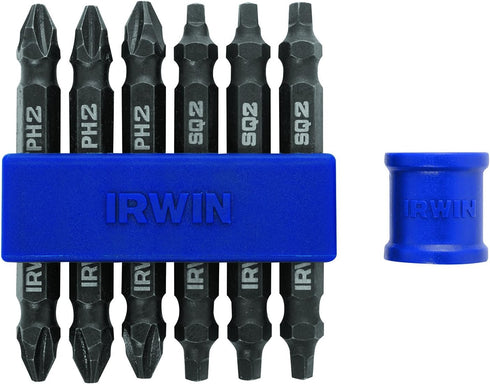 IRWIN Tools IMPACT Performance Series Double-Ended Screwdriver Power Bit, Assorted, 2 3/8-inch length, 5-Piece Set with Magnetic Screw Hold Attach...