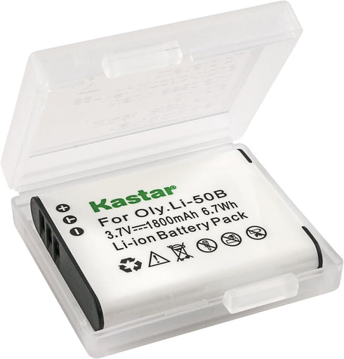 Kastar 2X Battery + Charger for Olympus LI-50B LI-50C & XZ-1 SZ-30MR SZ-10 SZ-11 SZ-20 SP800UZ Stylus Tough-6020 Tough-8010 Tough-6000 Tough-8000 ...