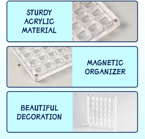 Acrylic Seashell Display Box, Magnetic Seashells Storage Box Case, Decorative Small Craft Trinket Organizer Container for Starfish Nail Jewelry Be...