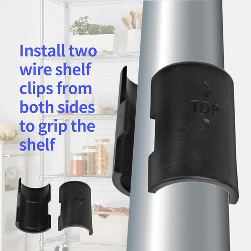 30 Pack Black Wire Shelf Clips 1 inch Wire Shelf Clips, Plastic Shelving Clips Shelf Lock Clips Round Plastic Clips, Shelf Support Clips for Wire ...
