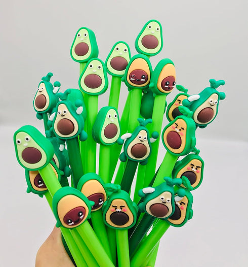 40 Pcs Cute Avocado Gel Ink Pens Fun Kawaii Pens Fruit Writing Pens 0.5 mm Black Ink Cool Pens Novelty Fun Pens for Kids School Office Home Suppli...