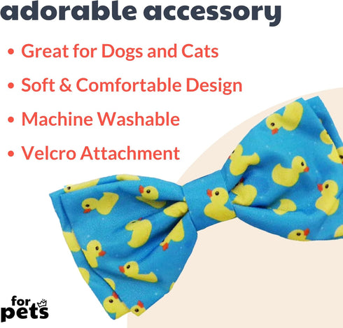 Huxley & Kent Bow Tie for Pets | Lucky Ducky (Small) | Easter Spring Velcro Bow Tie Collar Attachment | Fun Bow Ties for Dogs & Cats | Cute, Comfo...